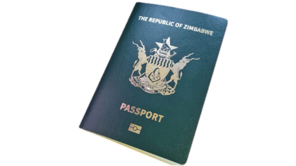 image of e-passport from Zimbabwe